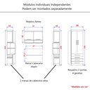 Ver imagem 5 de Guarda Roupa Dormitório Modulado Alpes Solteiro - Roupeiro Luciane M02:Azul