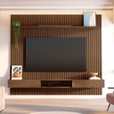 Ver imagem 1 de Painel  para TV até 85 Polegadas 100% MDF Ripado com Nicho 230x250cm Aloe CabeCasa MadeiraOriginals