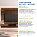 Ver mais imagens de Painel  para TV até 85 Polegadas 100% MDF Ripado com Nicho 230x250cm Aloe CabeCasa MadeiraOriginals