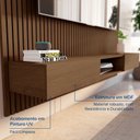 Ver imagem 6 de Painel Ripado para TV até 85 Polegadas 100% MDF 230,5CMX250CM Nicho Aloe Marrom Cedro Espresso Móveis