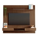 Ver imagem 7 de Painel Ripado para TV até 85 Polegadas 100% MDF 230,5cmx250cm Nicho Aloe CabeCasa MadeiraOriginals Marrom Cedro