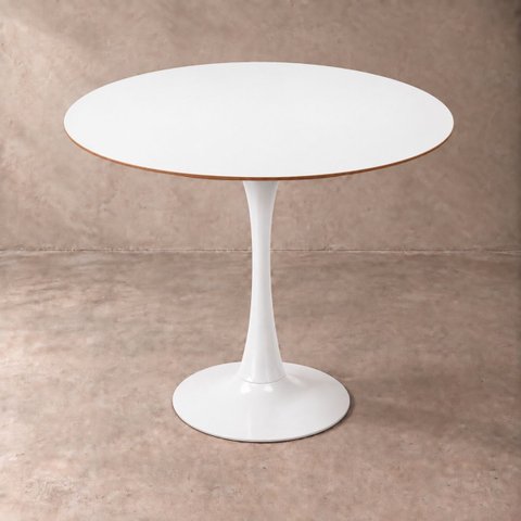 Mesa de Jantar Redonda Saarinen Basic 90cm Branca Design Moderno