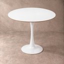 Ver imagem 1 de Mesa de Jantar Redonda Saarinen Basic 90cm Branca Design Moderno