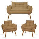 Ver imagem 1 de Kit Namoradeira Opala + 2 Poltronas para Sala Balaqui Decor Cor:capuccino