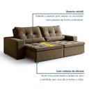 Ver imagem 4 de Sofá Reclinável 3 Lugares 230cm Enzo Veludo Marrom