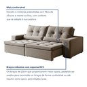 Ver imagem 4 de Sofá Reclinável 3 Lugares 250cm Enzo Prata Veludo Cinza