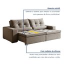 Ver imagem 6 de Sofá Reclinável 3 Lugares 250cm Enzo Prata Veludo Cinza