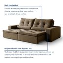 Ver imagem 7 de Sofá Reclinável 3 Lugares 250cm Enzo Veludo Marrom