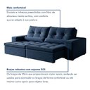 Ver mais imagens de Sofá Reclinável 3 Lugares 250cm Enzo Veludo Azul Marinho
