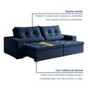 Ver imagem 6 de Sofá Reclinável 3 Lugares 250cm Enzo Veludo Azul Marinho