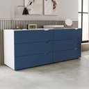 Ver imagem 1 de Cômoda Porto 6 Gavetas Branco/azul - Politorno