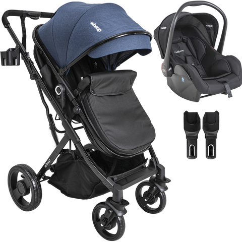 Carrinho de Bebe Kiddo Vox Ii Azul Travel System Bebe Conforto