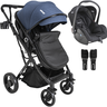 Carrinho de Bebe Kiddo Vox Ii Azul Travel System Bebe Conforto - 1