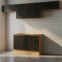 Ver imagem 2 de Cozinha Modulada 4 Peças 3 Aéreos e 1 Balcão Conecta Frise Yescasa Cinamomo/Preto