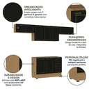 Ver imagem 6 de Cozinha Modulada 4 Peças 3 Aéreos e 1 Balcão Conecta Frise Yescasa Cinamomo/Preto