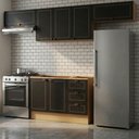 Ver imagem 1 de Cozinha Modulada 4 Peças 3 Aéreos e 1 Balcão Conecta Frise Yescasa Cinamomo/Preto
