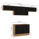 Ver imagem 4 de Cozinha Modulada 4 Peças 3 Aéreos e 1 Balcão Conecta Frise Yescasa Cinamomo/Preto