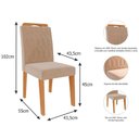 Ver imagem 4 de Conjunto Sala de Jantar Mesa Helena 210x100 cm e 6 Cadeiras Paola Cimol Nature/Offwhite/Nude