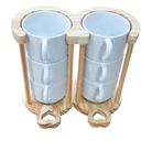 Ver imagem 2 de Kit Jogo 6 Xicaras Café/chá Hotel 200ml Empilháveis C/ Suporte Pinus - Porcelana Branca