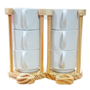 Ver imagem 4 de Kit Jogo 6 Xicaras Café/chá Hotel 200ml Empilháveis C/ Suporte Pinus - Porcelana Branca