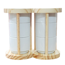 Ver imagem 7 de Kit Jogo 6 Xicaras Café/chá Hotel 200ml Empilháveis C/ Suporte Pinus - Porcelana Branca