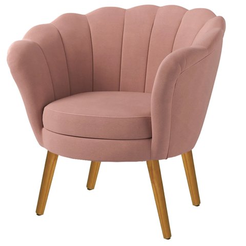 Poltrona Pétala em Linho Premium 09-rosê Sua Casa Decorações