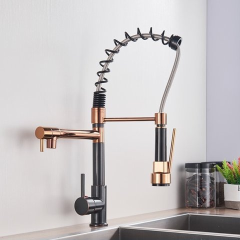 Torneira Cozinha Gourmet Monocomando Rose com Preto