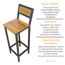 Ver imagem 6 de Banqueta Alta Em Madeira Industrial Cozinha Balcão Preto 95Cm