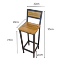 Ver imagem 4 de Banqueta Alta Em Madeira Industrial Cozinha Balcão Preto 95Cm