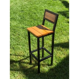 Banqueta Alta Em Madeira Industrial Cozinha Balcão Preto 95Cm - 7