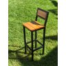 Banqueta Alta Em Madeira Industrial Cozinha Balcão Preto 95Cm - 7