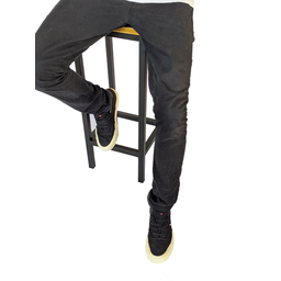 Banqueta Alta Em Madeira Industrial Cozinha Balcão Preto 95Cm - 3