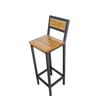 Banqueta Alta Em Madeira Industrial Cozinha Balcão Preto 95Cm - 2