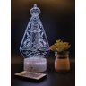 Luminária Nossa Senhora Aparecida - Led 3d Abajur de Mesa Atelie Madeira - 6
