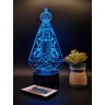 Luminária Nossa Senhora Aparecida - Led 3d Abajur de Mesa Atelie Madeira - 5