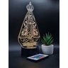 Luminária Nossa Senhora Aparecida - Led 3d Abajur de Mesa Atelie Madeira - 7