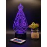 Luminária Nossa Senhora Aparecida - Led 3d Abajur de Mesa Atelie Madeira - 11