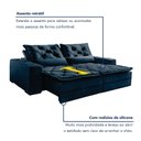 Ver imagem 5 de Sofá Reclinável 3 Lugares 210cm Dallas Veludo Azul Marinho