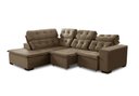 Ver imagem 2 de Sofá de Canto Retrátil e Reclinável 6 Lugares Pillow Top Suede Berlim Marrom Castor