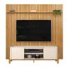Painel Trento 250x240cm com Bancada Cher para Tv até 65 Polegadas Off White Cedro Dj Móveis - 3