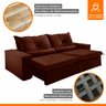 Sofá Reclinável 3 Lugares 210cm Trento Montana Estofados - 7