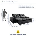 Ver imagem 3 de Sofá Reclinável 3 Lugares 210Cm Dallas