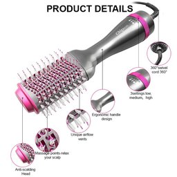 Pente de Ar Quente Secador de Cabelo Escova Secadora Elashopp - 4