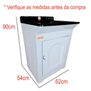 Ver imagem 2 de Gabinete em Plástico Abs Tanque com Esfregadeira Lateral de Fibra 40 Litros e Torneira de Mesa