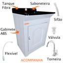 Ver imagem 3 de Gabinete em Plástico Abs Tanque com Esfregadeira Lateral de Fibra 40 Litros e Torneira de Mesa