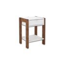 Ver imagem 1 de Mesa Cabeceira Az1016 C/ 1 Gaveta Branco/nogal - Tecno Mobili