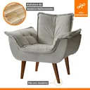 Ver imagem 7 de Poltrona Decorativa Estofada Eros Montana Estofados Prata Veludo Cinza