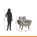 Ver imagem 3 de Poltrona Decorativa Estofada Eros Montana Estofados Prata Veludo Cinza