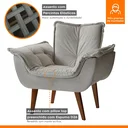 Ver imagem 5 de Poltrona Decorativa Estofada Eros Montana Estofados Prata Veludo Cinza