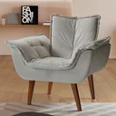 Ver imagem 1 de Poltrona Decorativa Estofada Eros Montana Estofados Prata Veludo Cinza